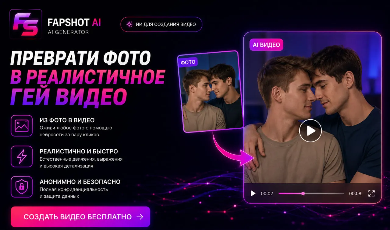 Как сделать гей видео 18+ из своего фото через ИИ